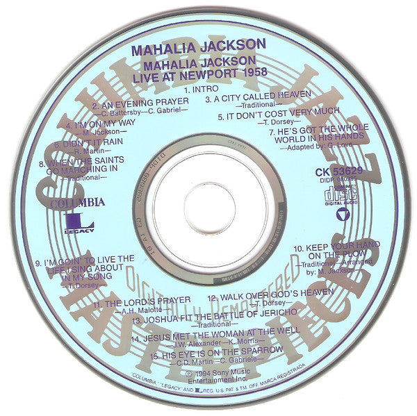 Mahalia Jackson : Live At Newport 1958 (CD, Album, RE)