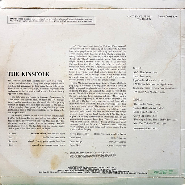 The Kinsfolk : Ain't That News! (LP, Album)