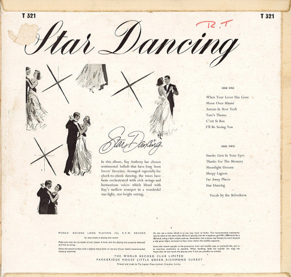 Ray Anthony & His Orchestra : Star Dancing (LP, Album, Mono, Club)