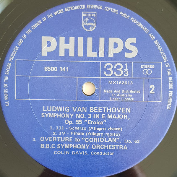 Beethoven* - BBC Symphony Orchestra, Colin Davis* : Symphony No.3 "Eroica" / Overture "Coriolan" (LP)
