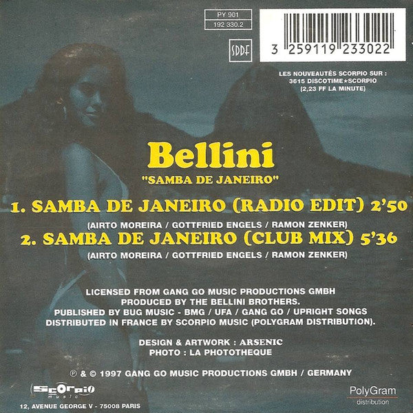 Bellini : Samba De Janeiro (CD, Single, Car)