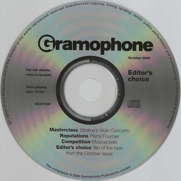 Various : Gramophone Editor's Choice - October 2000 (CD, Promo, Smplr)