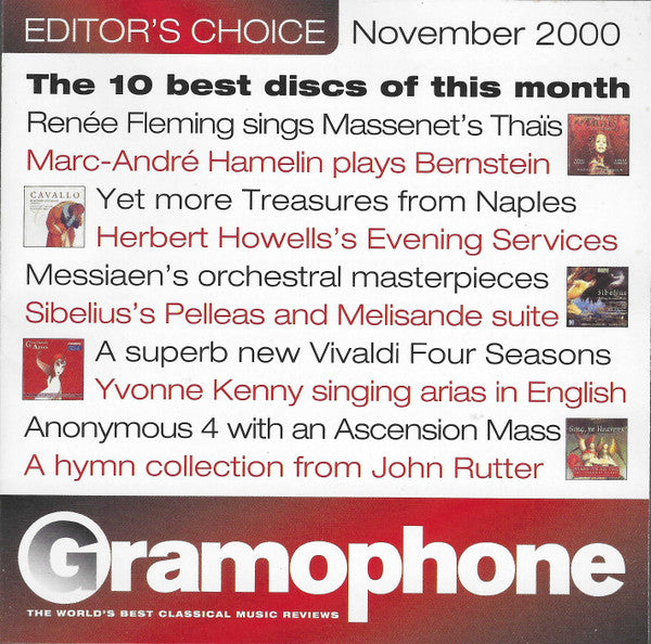 Various : Gramophone Editor's Choice - November 2000 (CD, Promo, Smplr)