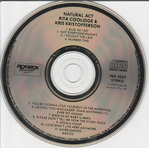 Kris Kristofferson And Rita Coolidge* : Natural Act (CD, Album)