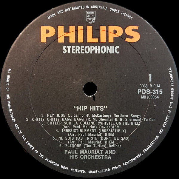 Paul Mauriat And His Orchestra : Hip Hits (LP, Album)