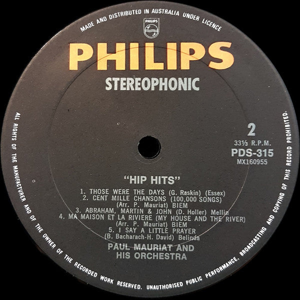 Paul Mauriat And His Orchestra : Hip Hits (LP, Album)
