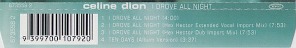 Celine Dion* : I Drove All Night (CD, Maxi)