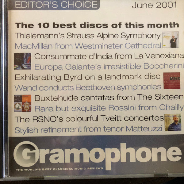 Various : Gramophone Editor's Choice - June 2001 (CD, Promo, Smplr)