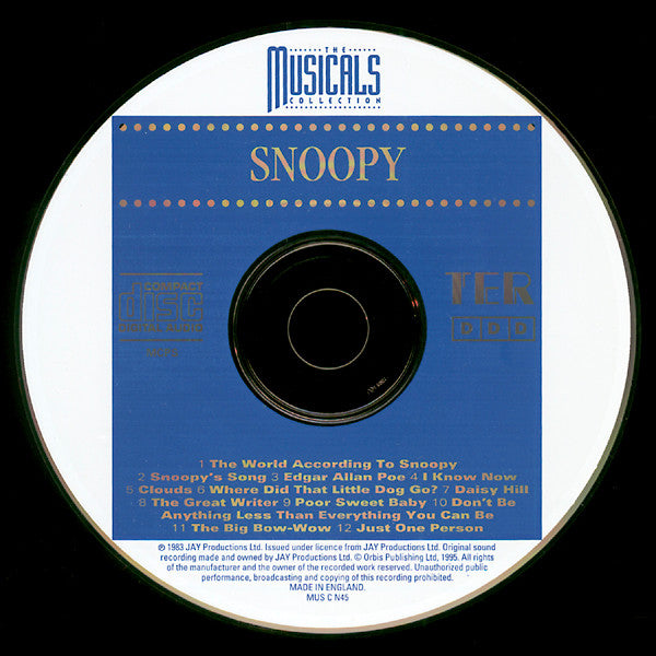 Original London Cast* Conducted By Stuart Pedlar : Snoopy (CD, Album, RE)