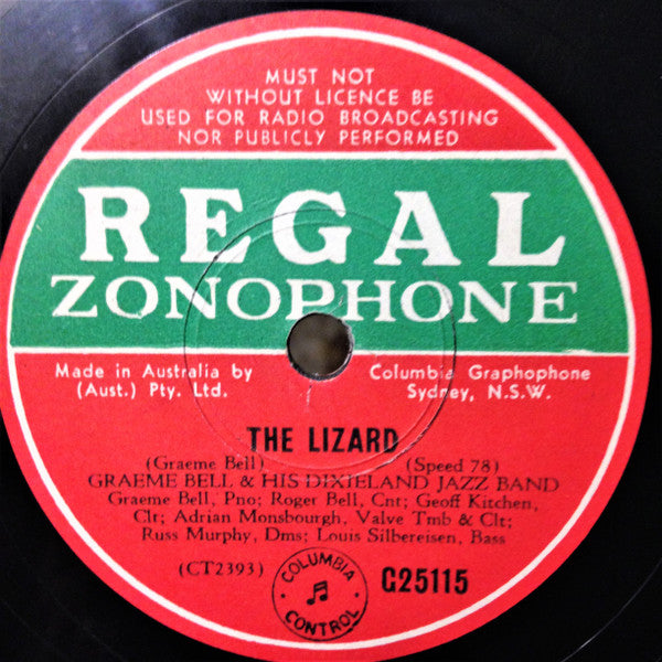 Graeme Bell And His Dixieland Jazz Band : The Lizard / The Woodbourne Strut (Shellac, 10")