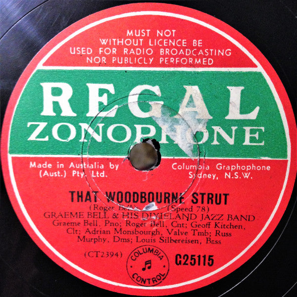 Graeme Bell And His Dixieland Jazz Band : The Lizard / The Woodbourne Strut (Shellac, 10")