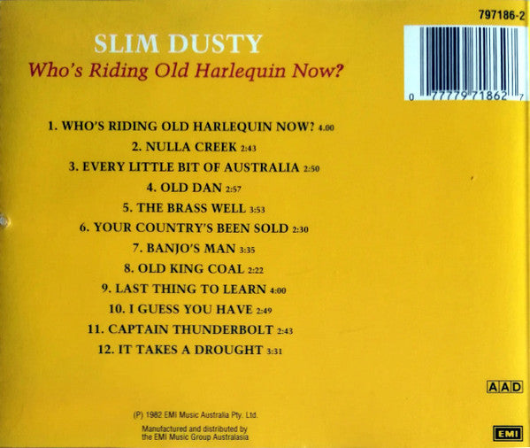 Slim Dusty : Who's Riding Old Harlequin Now (CD, Album, RE)