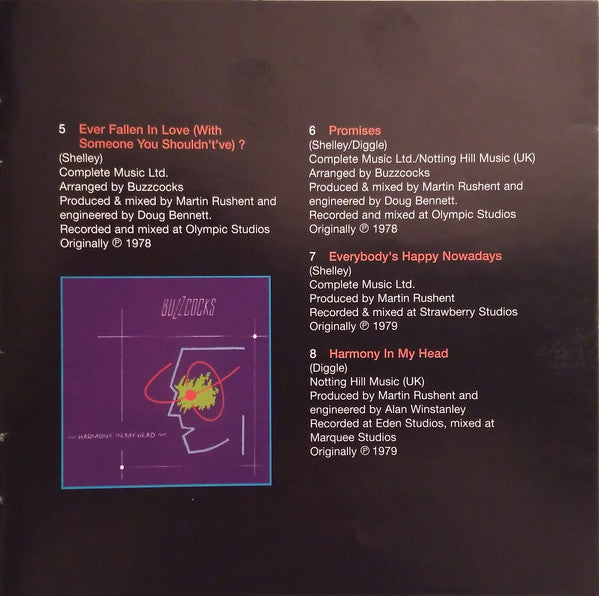 Buzzcocks : Singles Going Steady (CD, Comp, RE, RM)