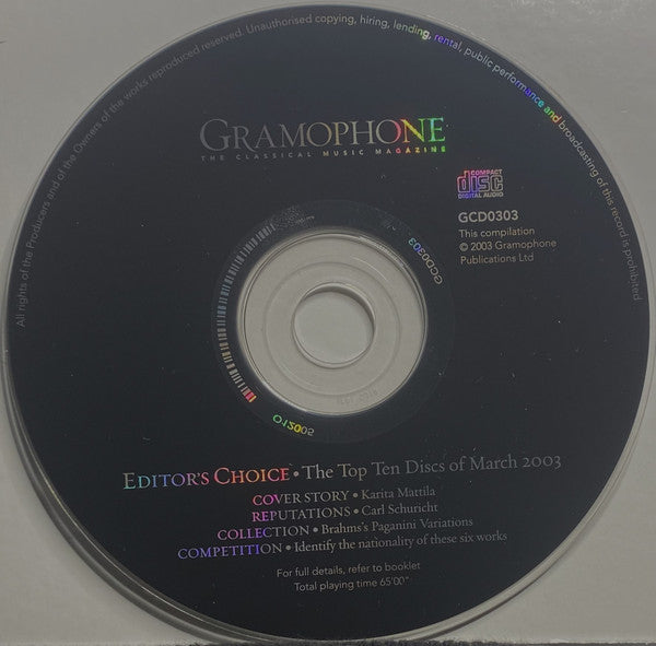 Various : Gramophone Editor's Choice - March 2003 (CD, Promo, Smplr)