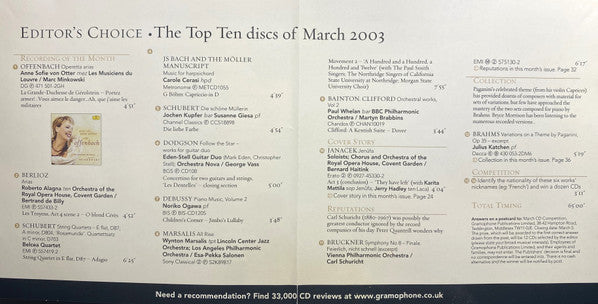 Various : Gramophone Editor's Choice - March 2003 (CD, Promo, Smplr)