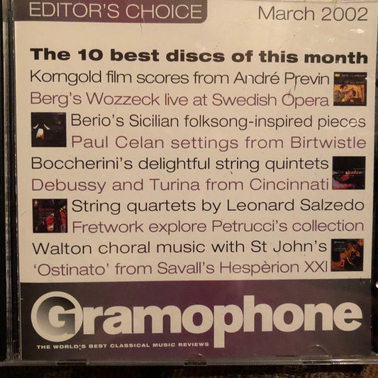 Various : Gramophone Editor's Choice - March 2002 (CD, Promo, Smplr)