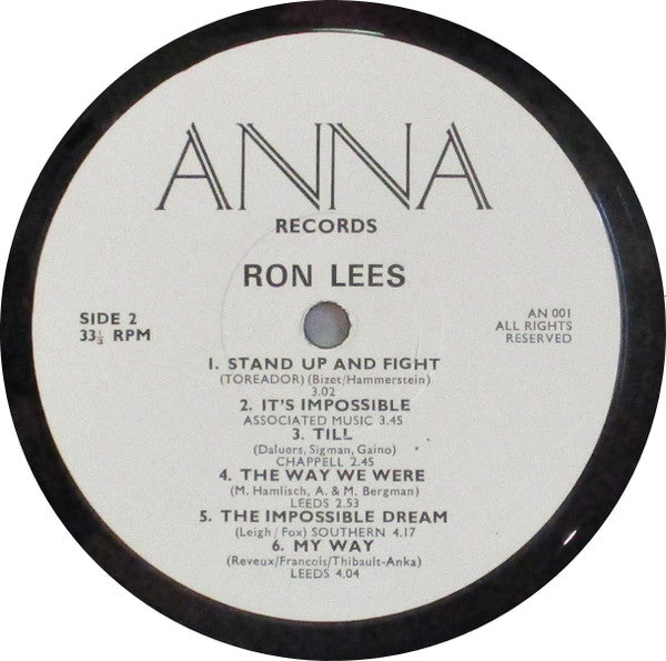 Ron Lees : Ron Lees (LP, Album)