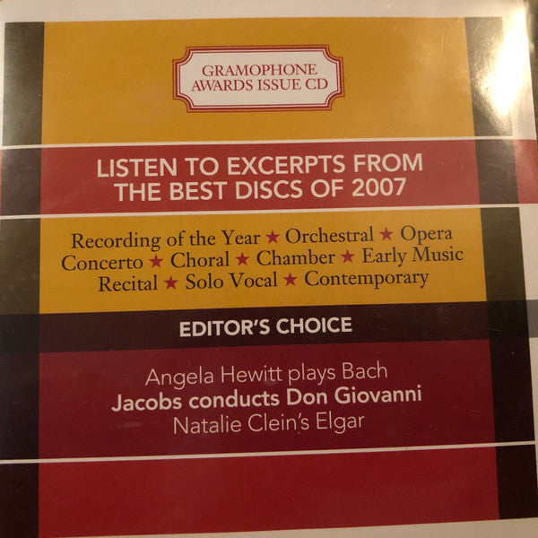 Various : Gramophone Awards 2007 (CD, Promo, Smplr)