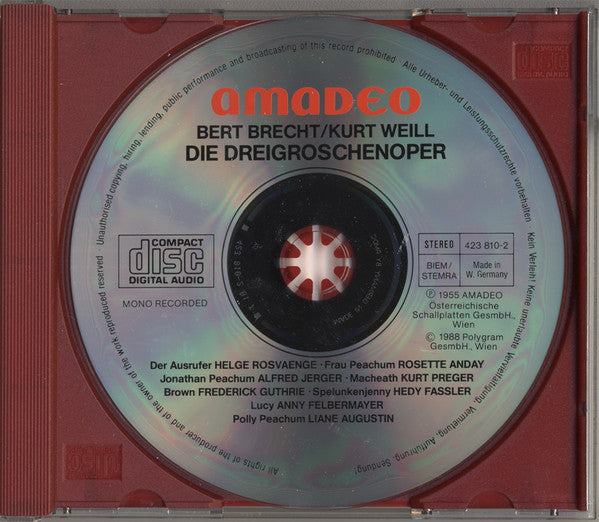 Brecht* / Weill* : Die Dreigroschenoper (CD, Mono)
