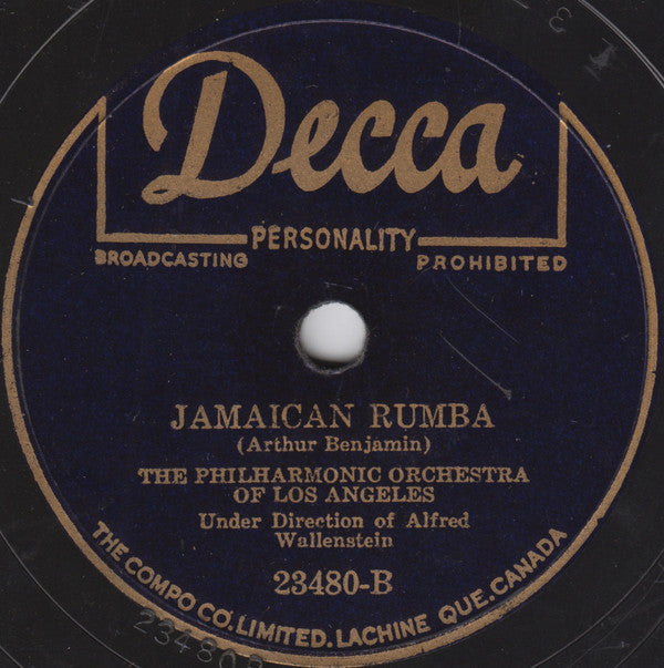 Los Angeles Philharmonic Orchestra : Jalousie / Jamaican Rumba (Shellac, 10")