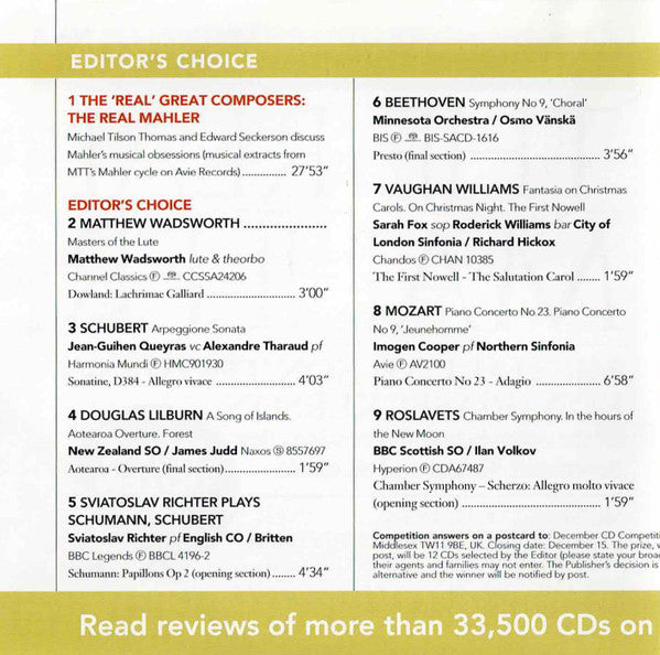 Various : Gramophone Collector's Edition CD No 5 (CD, Promo, Smplr)