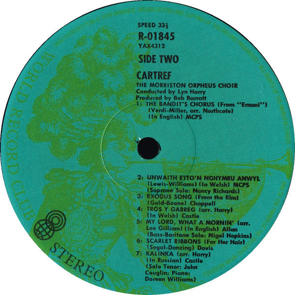 The Morriston Orpheus Choir : Cartref (LP, Album, Club, RE)