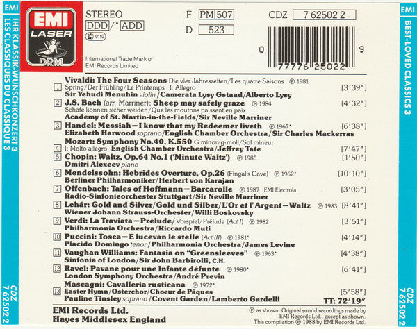 Various : Best - Loved Classics - 3 (CD, Comp)