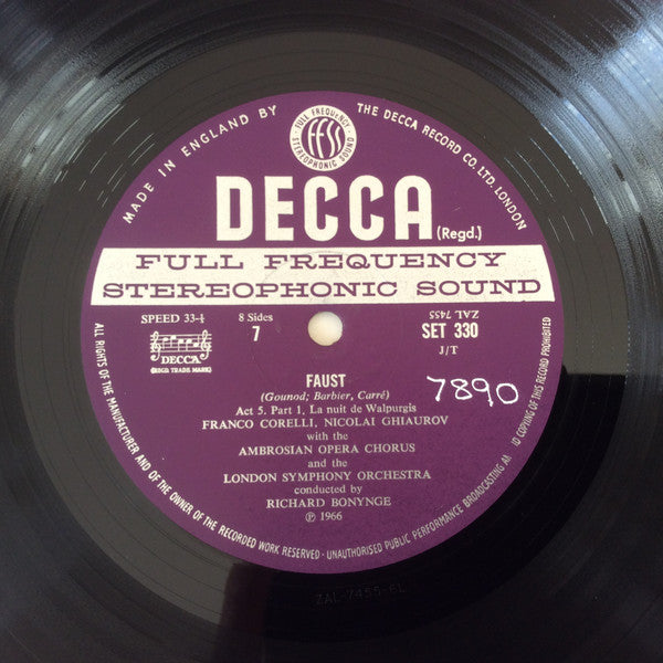 Charles Gounod - Franco Corelli, Joan Sutherland, Nicolai Ghiaurov, London Symphony Orchestra, Richard Bonynge : Faust  (4xLP + Box, Album)