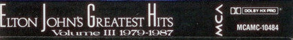 Elton John : Greatest Hits (Volume III 1979-1987) (Cass, Comp, Dol)