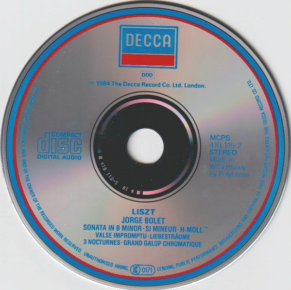 Franz Liszt, Jorge Bolet : Piano Works • Oeuvres de Piano • Klavierwerke, Vol. 3 (CD)