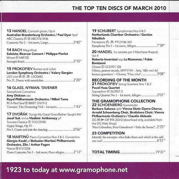 Various : Conducting Mahler - Hear Gramophone's Featured Maestros Performing Excerpts From All 10 Symphonies And Das Lied Von Der Erde (CD, Comp, Promo, Smplr)