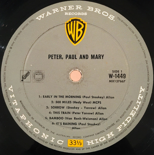 Peter, Paul And Mary* : Peter, Paul And Mary (LP, Album, Vit)