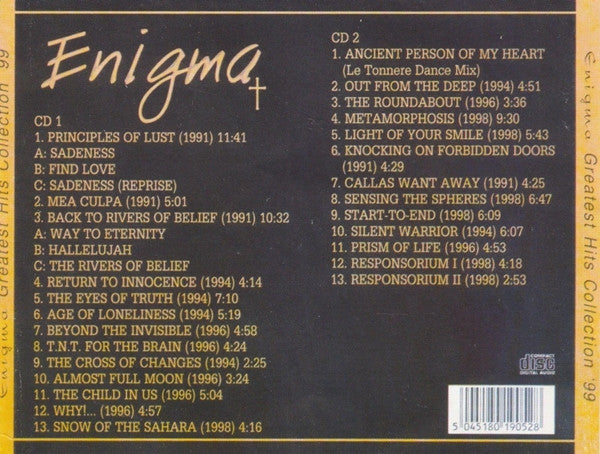 Enigma : Greatest Hits Collection '99 (2xCD, Comp, Unofficial)