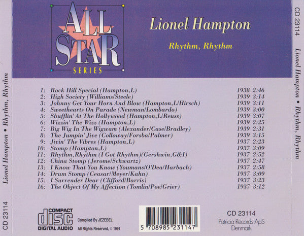 Lionel Hampton : Rhythm, Rhythm (CD, Album, Comp)