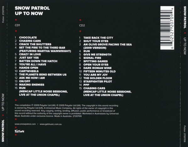 Snow Patrol : Up To Now (The Best Of Snow Patrol) (2xCD, Comp)