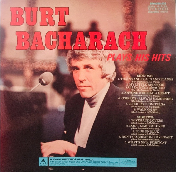 Burt Bacharach : Burt Bacharach Plays His Hits (LP, Album)