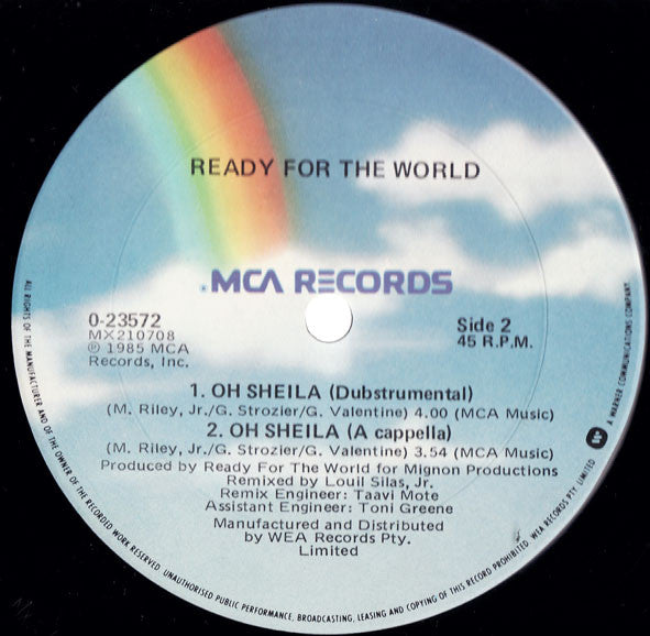 Ready For The World : Oh Sheila (12")
