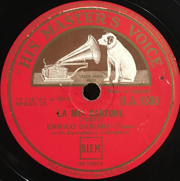 Enrico Caruso : Because / La Mia Canzone (Shellac, 10")