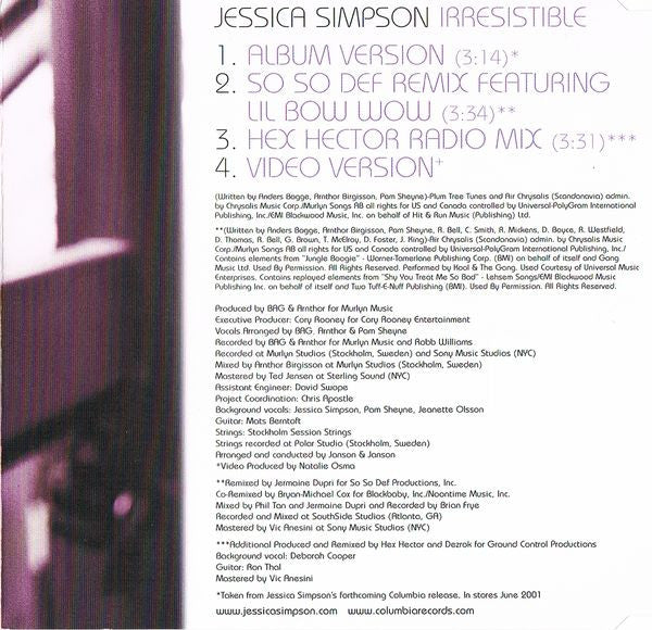 Jessica Simpson : Irresistible (CD, Maxi, Enh)