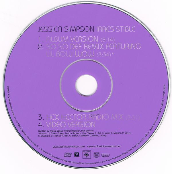 Jessica Simpson : Irresistible (CD, Maxi, Enh)