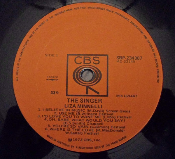 Liza Minnelli : The Singer (LP, Album)