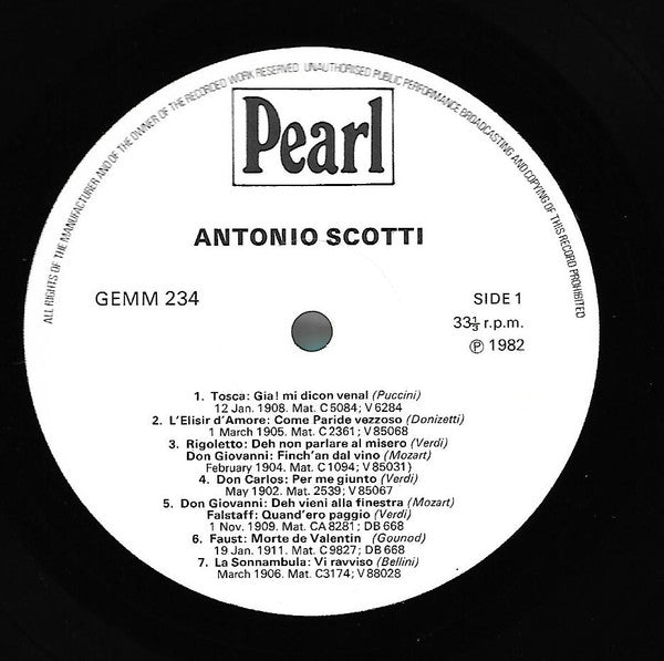 Antonio Scotti : Antonio Scotti (LP, Album)