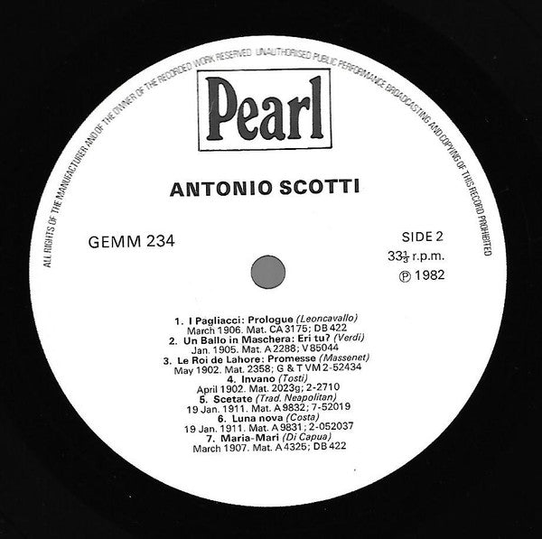 Antonio Scotti : Antonio Scotti (LP, Album)