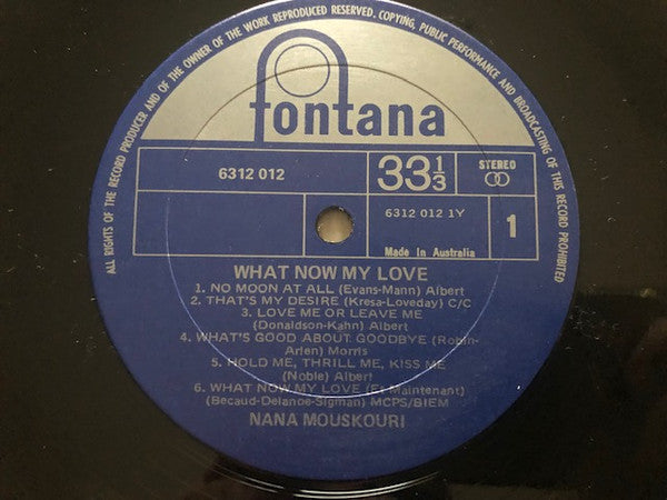 Nana Mouskouri : What Now My Love (LP, Album, RE)