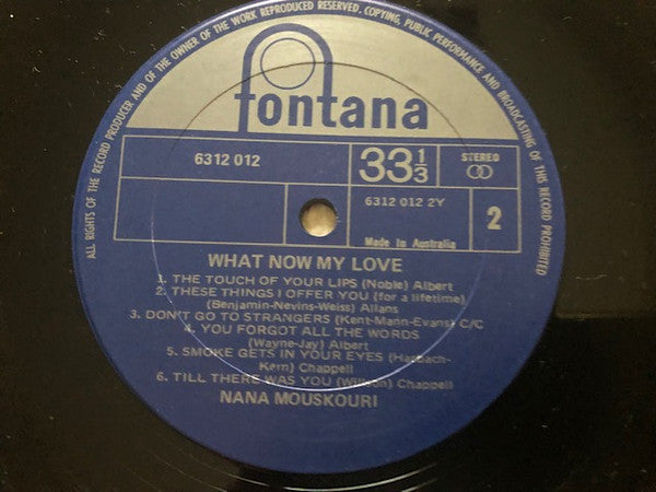 Nana Mouskouri : What Now My Love (LP, Album, RE)