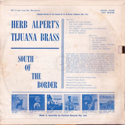 Herb Alpert & The Tijuana Brass : South Of The Border (LP, Album)