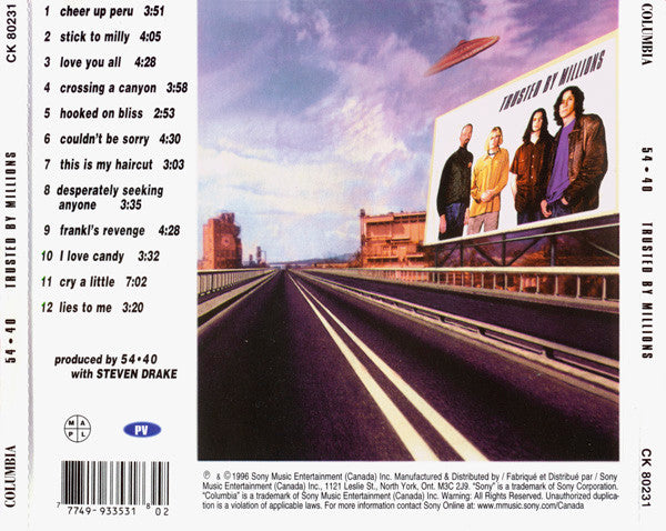 54-40 : Trusted By Millions (CD, Album, Club)