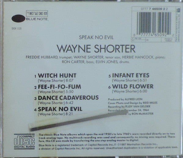 Wayne Shorter : Speak No Evil (CD, Album, RE)