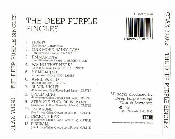 Deep Purple : The Deep Purple Singles   (CD, Comp)