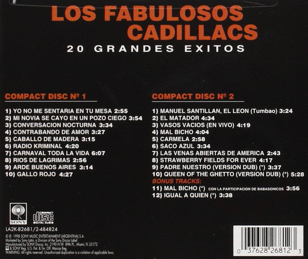 Los Fabulosos Cadillacs : 20 Grandes Exitos (2xCD, Comp)
